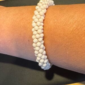 Elegant Pink Stretch Beaded Bracelet